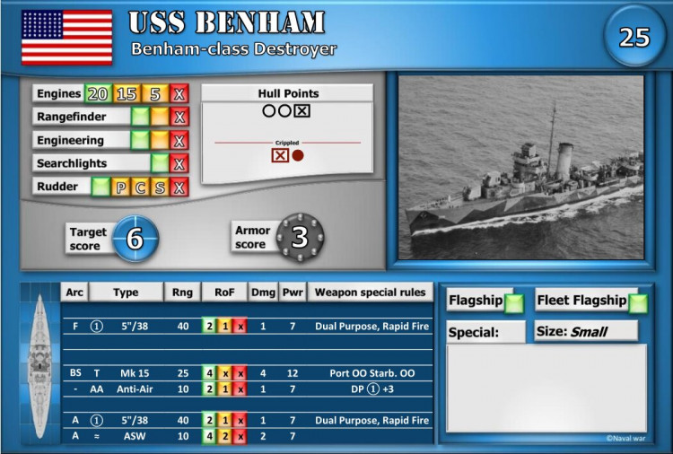 Benham-class Destroyer